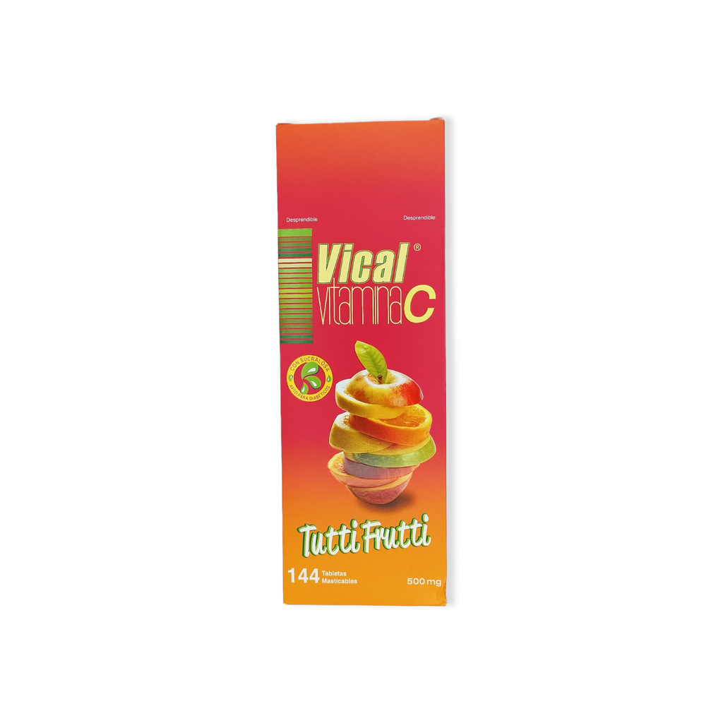 Vical(Vitamina C)500 Mg Tableta Masticables Tutti Fruti Caja X 144 Und (Ecar)